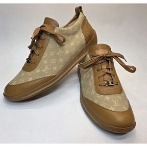 Rare Vintage Womens EU 41 US Size 10 Louis Vuitton Vence Sneaker Mini Mono Beige